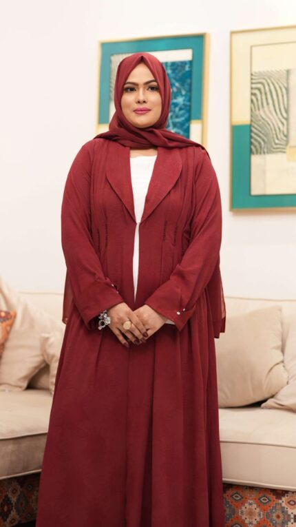 Maroon Pearl Abaya